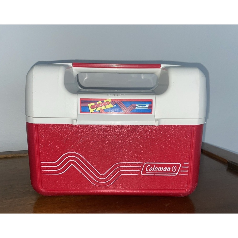 Vintage Red Rare Coleman  Lunch Box Cooler Lunchbox Model 5202‎ 5203 5204 rare